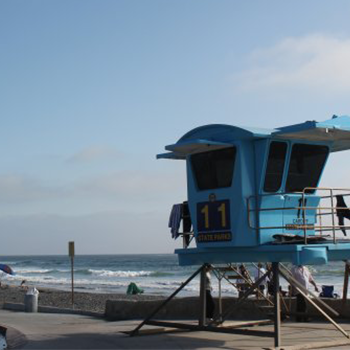 Lifeguard tower at Cardiff Seaside